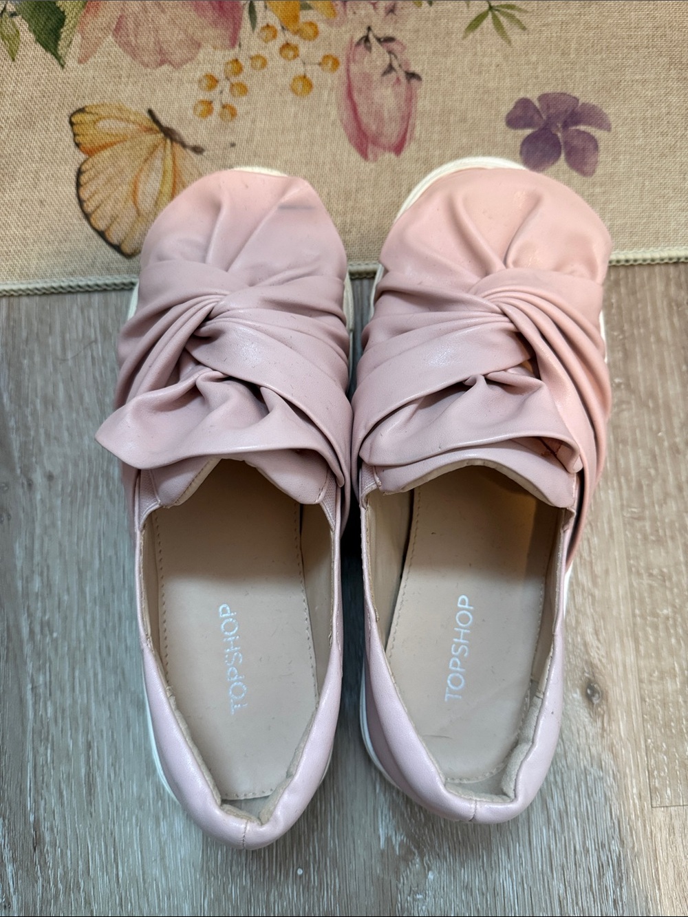 Topshop Blush Pink Knotted Mule Sneakers